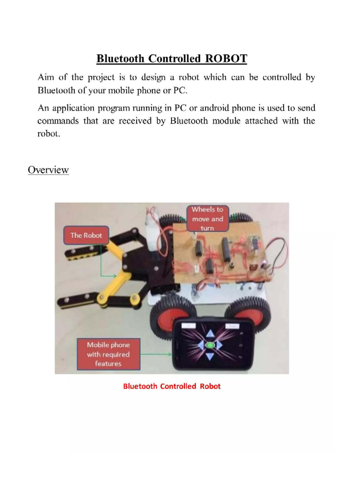 Bluetooth Controlled Robot Project - C9MGDdi - Studocu