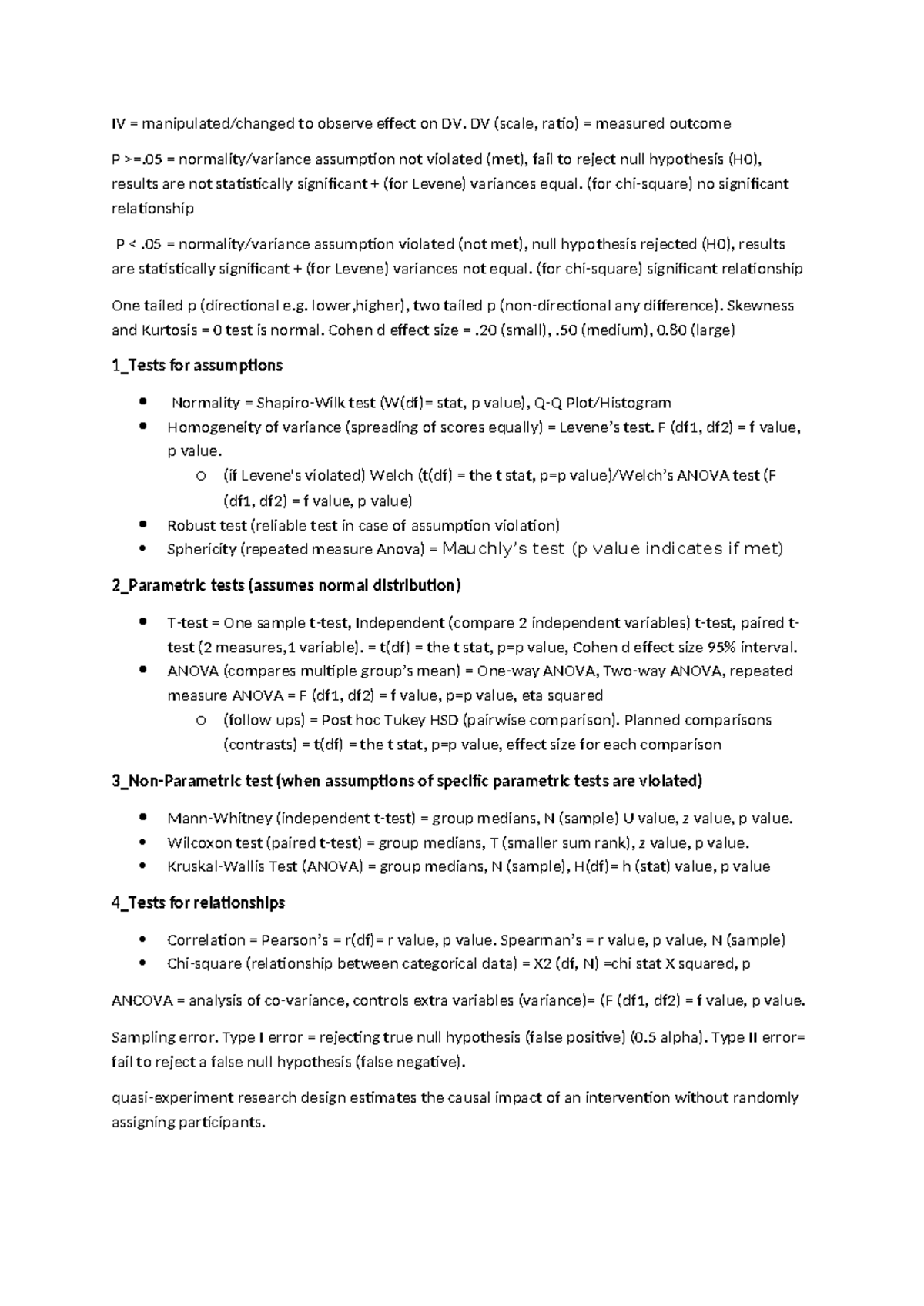 PSEM - Main Notes on Statistical Analysis and Research Design - Studocu
