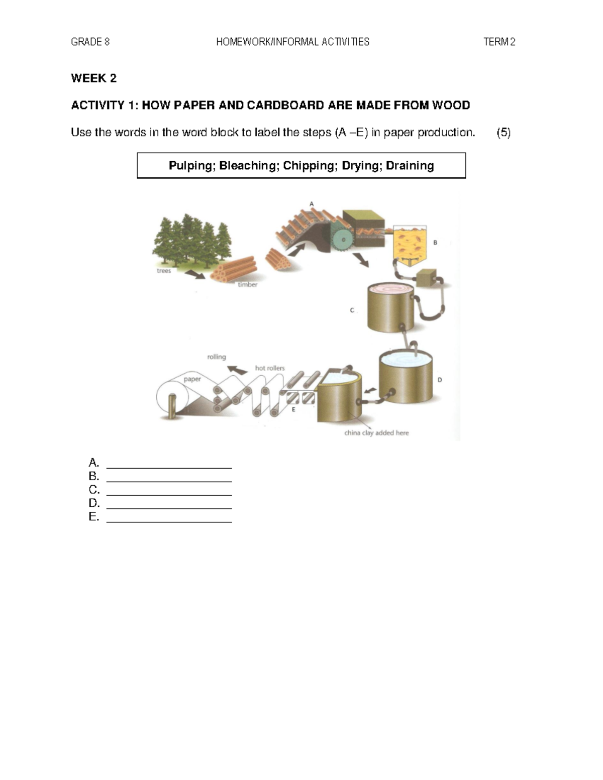 GRADE 8 TERM 2 WEEK 2 & 3 ACTIVITIES: PAPER & PACKAGE DESIGN - Studocu