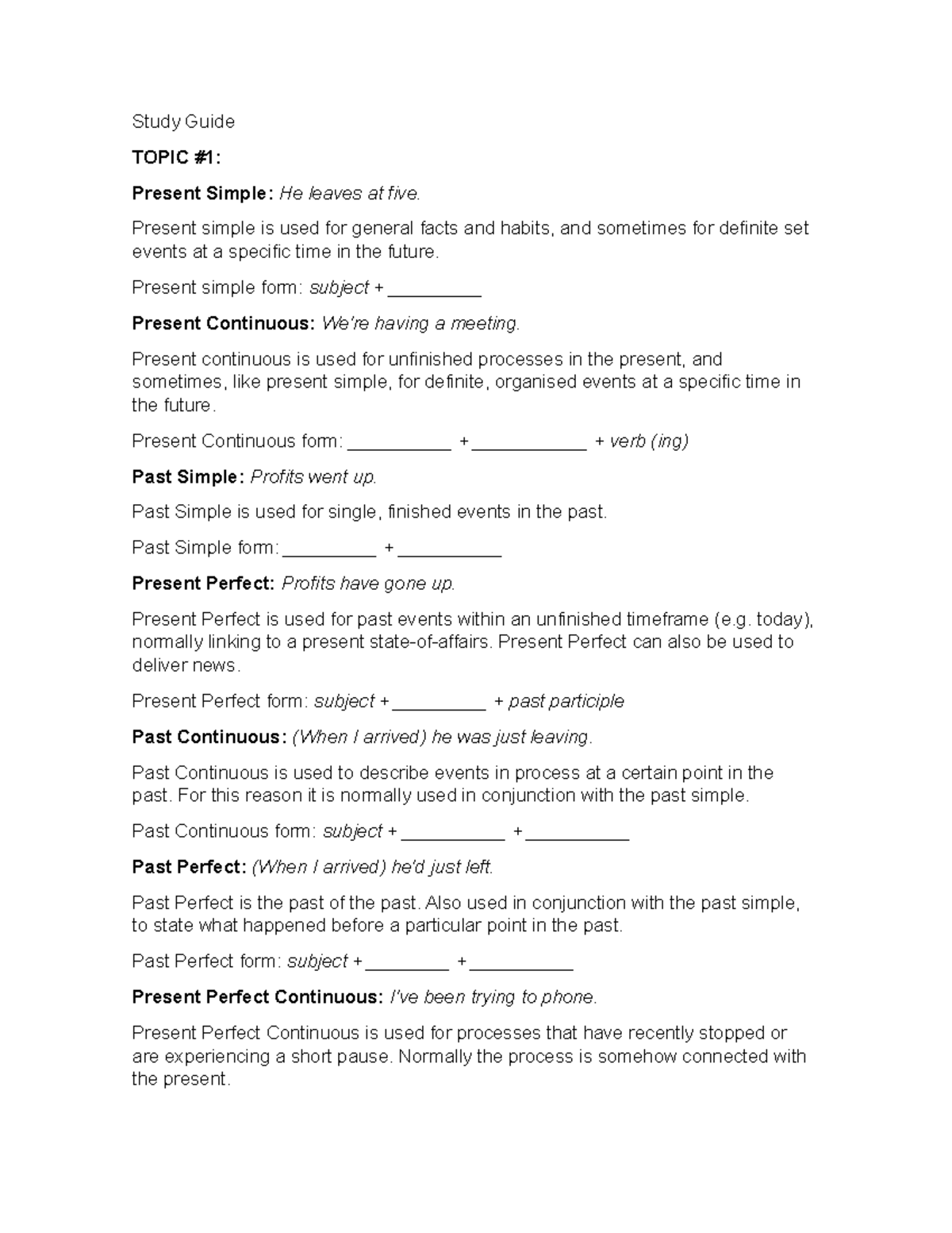 Study Guide Module 1 - guia de ingles avanzado del primer modulo ...
