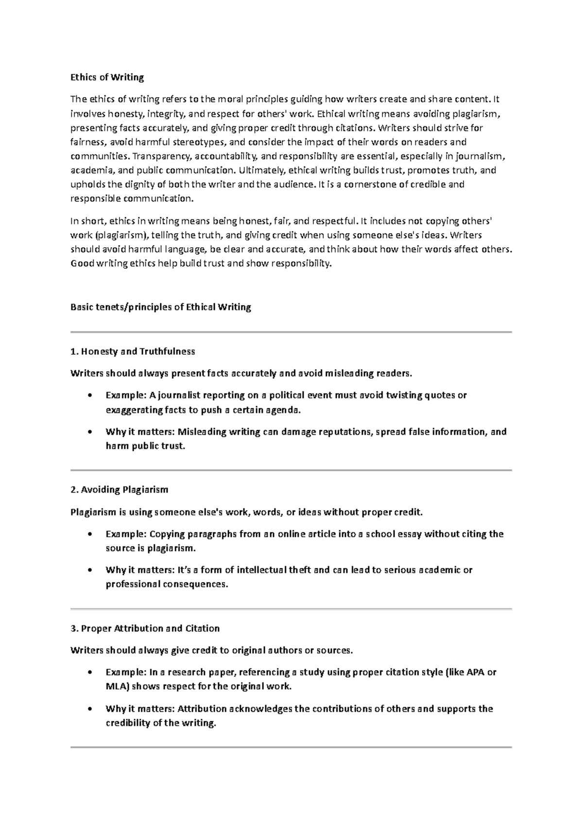 Ethics of Writing: Principles for Honesty and Integrity in Content ...