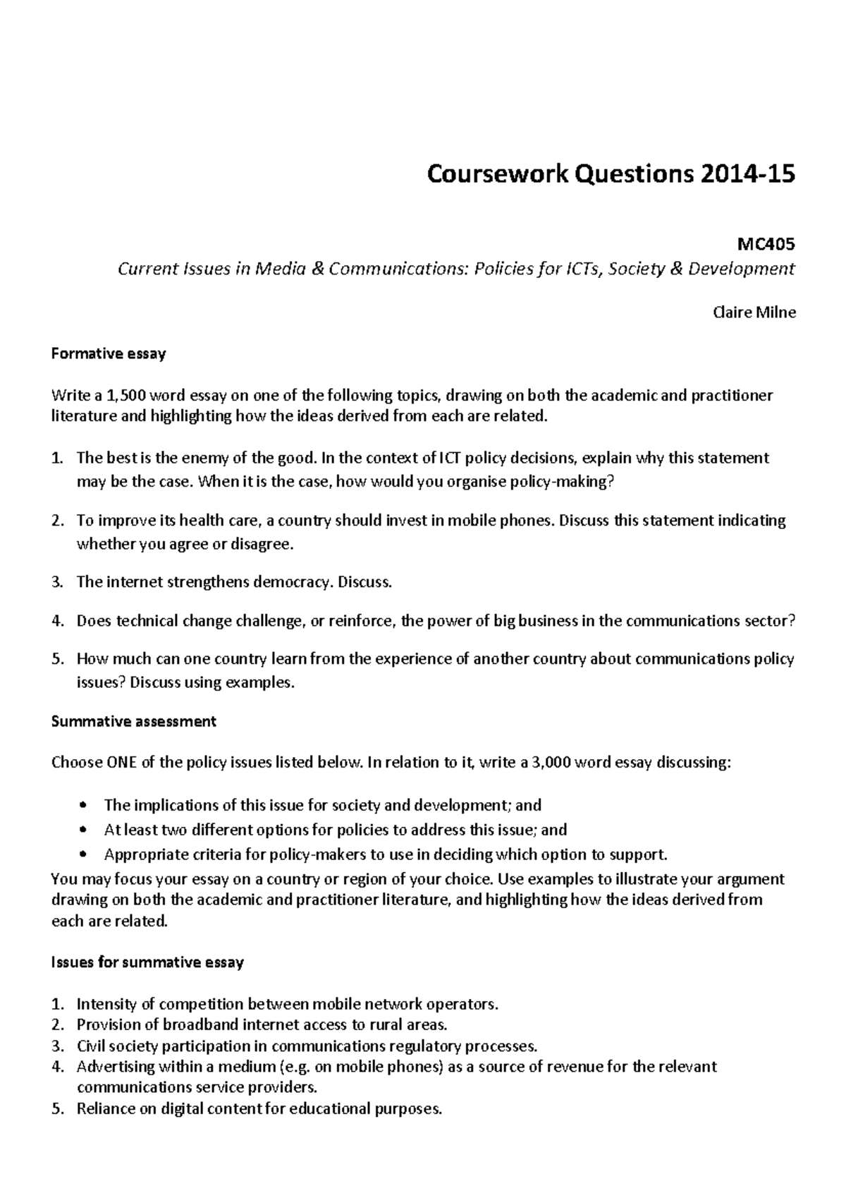 MC405 Coursework Questions 14-15 - Coursework Questions 2014- MC ...
