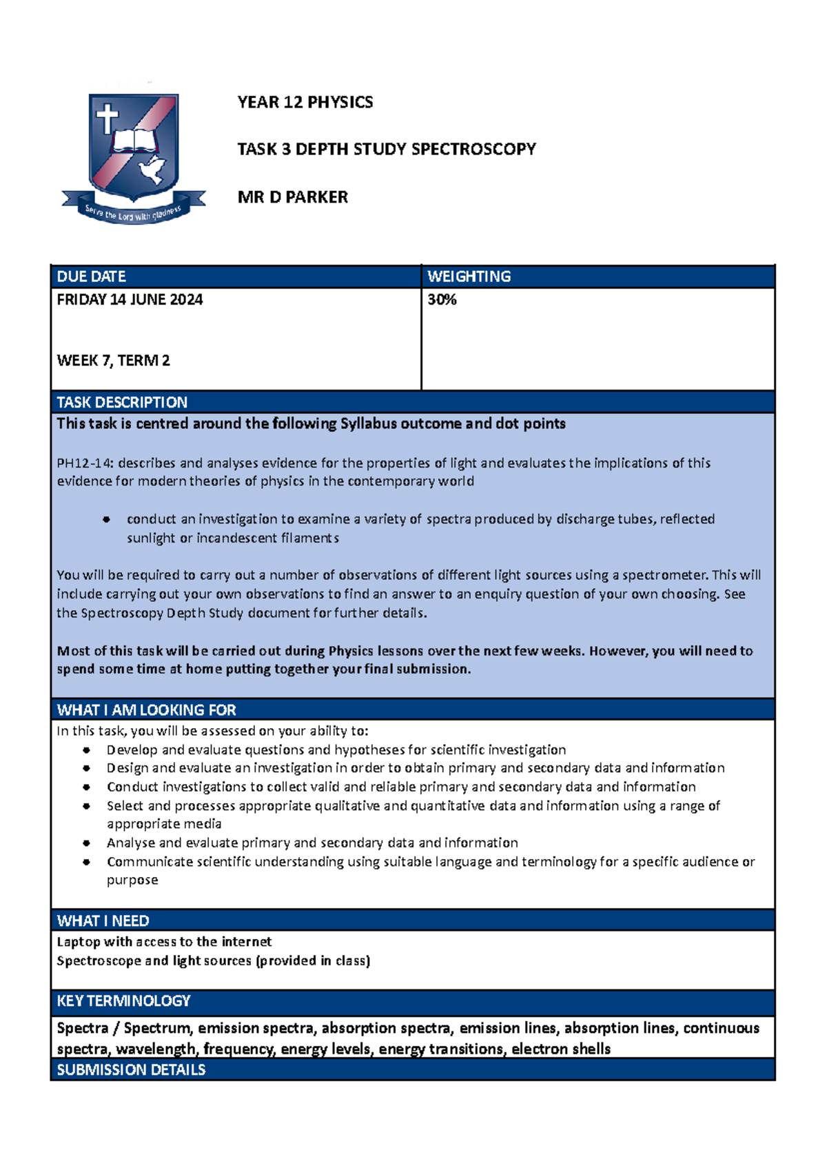 12 Phys Task 3 Depth Study 2024.docx - YEAR 12 PHYSICS TASK 3 DEPTH ...