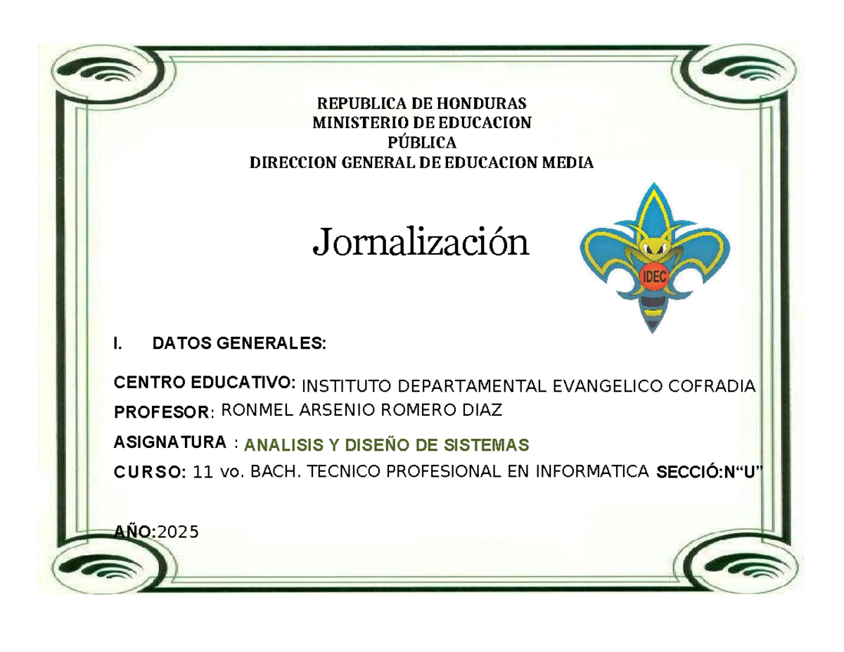 Análisis y Diseño de Sistemas - Curso 11vo Bach. 2025 - Document Preview