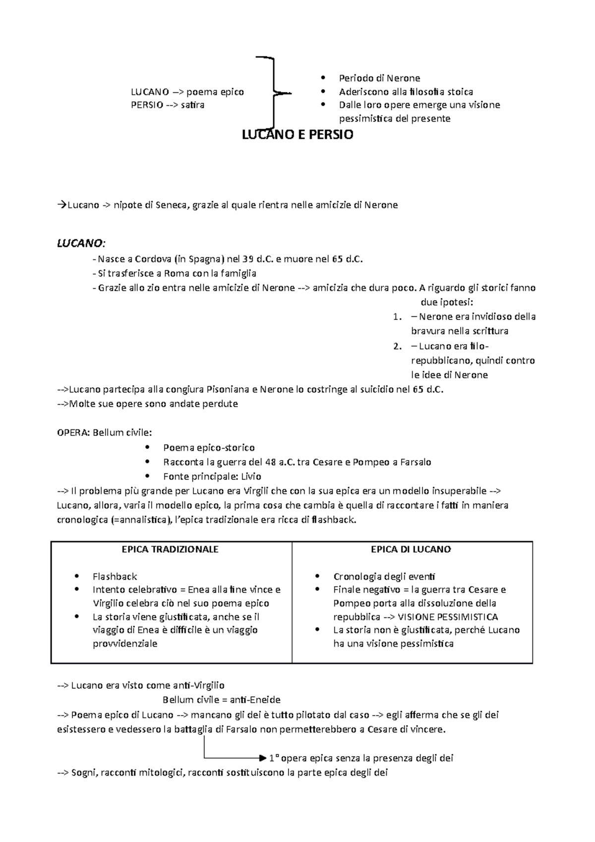 Lucano e Persio - LUCANO -> poema epico PERSIO -> satira Periodo di ...