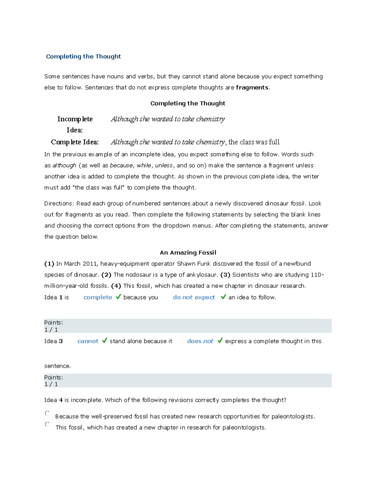 Completing the Thought: Understanding Sentence Fragments in Writing -  Studocu