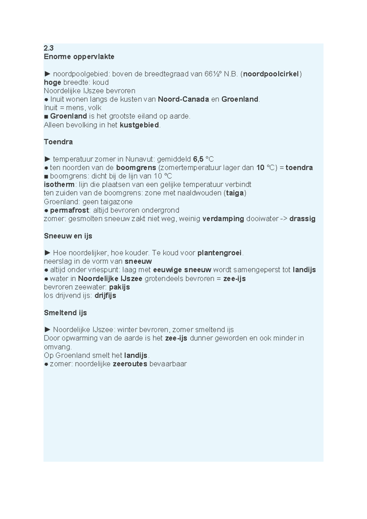 Aardrijkskunde 2.3 en 2.4: Noordpoolgebied en de Alpen Verkenning ...