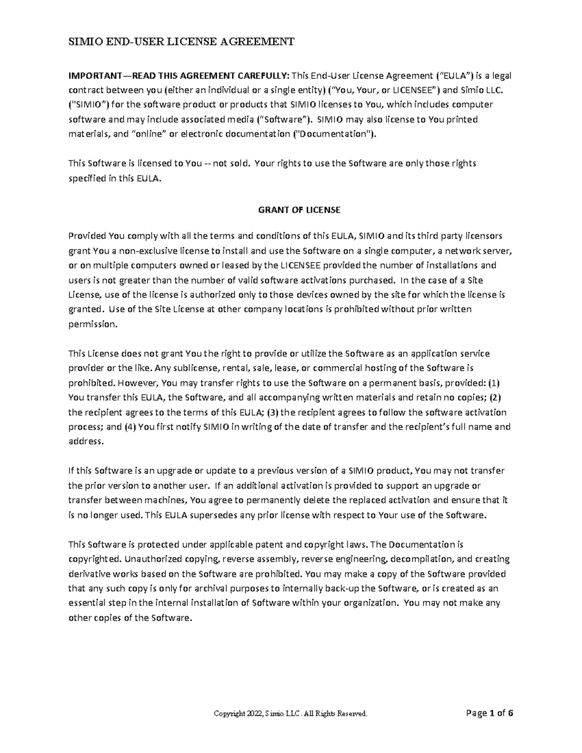 Simio EULA: Comprehensive End-User License Agreement Overview - Studocu