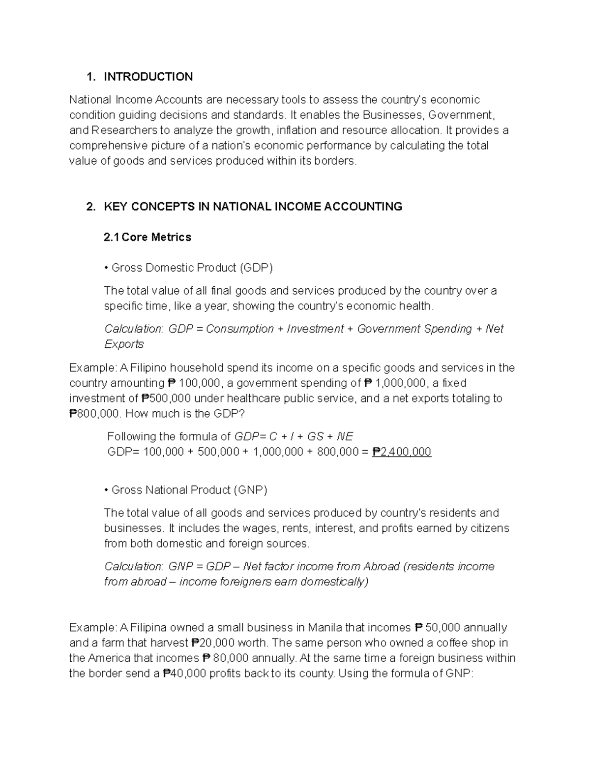 Economics 101 - Lecture Notes on National Income Accounting - Studocu