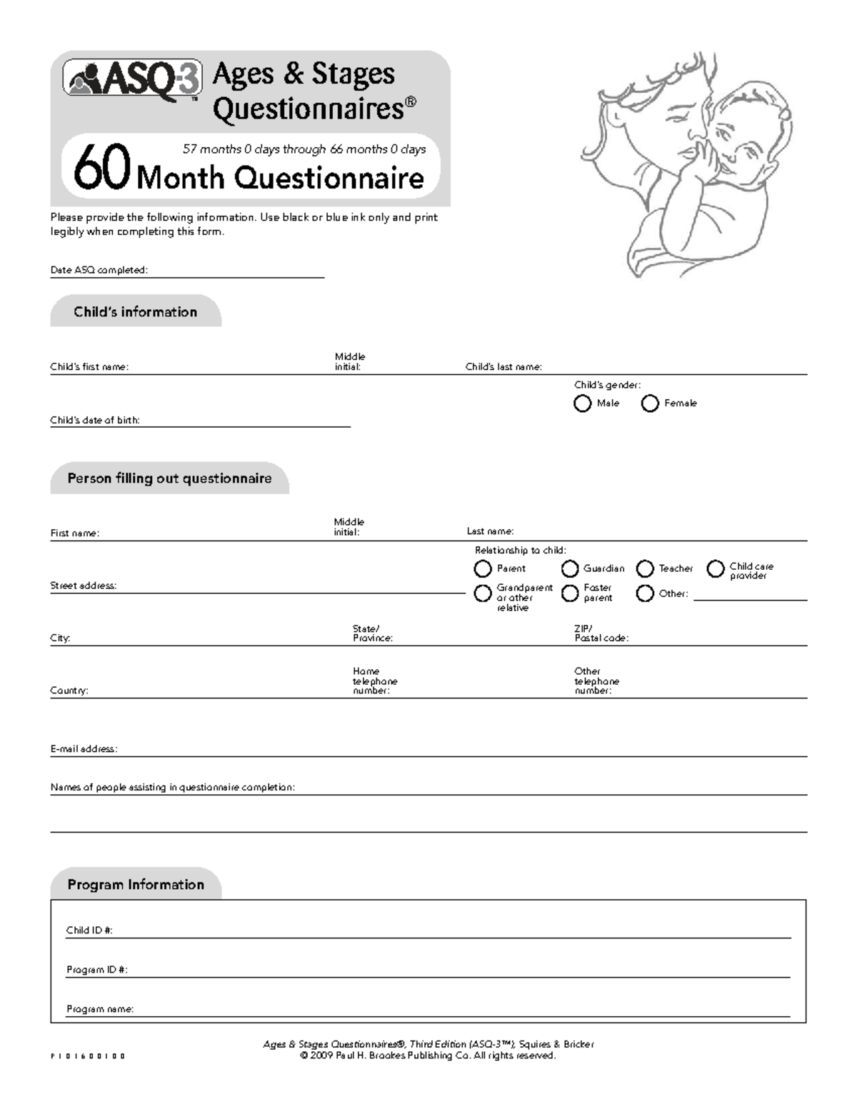 60 Month ASQ-3 Questionnaire: Ages & Stages Assessment - Studocu