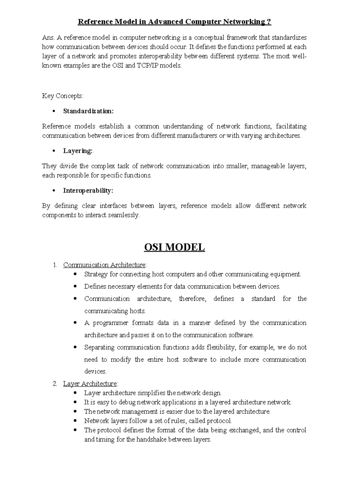 ACN Lecture 2: Understanding the OSI Reference Model in Networking ...