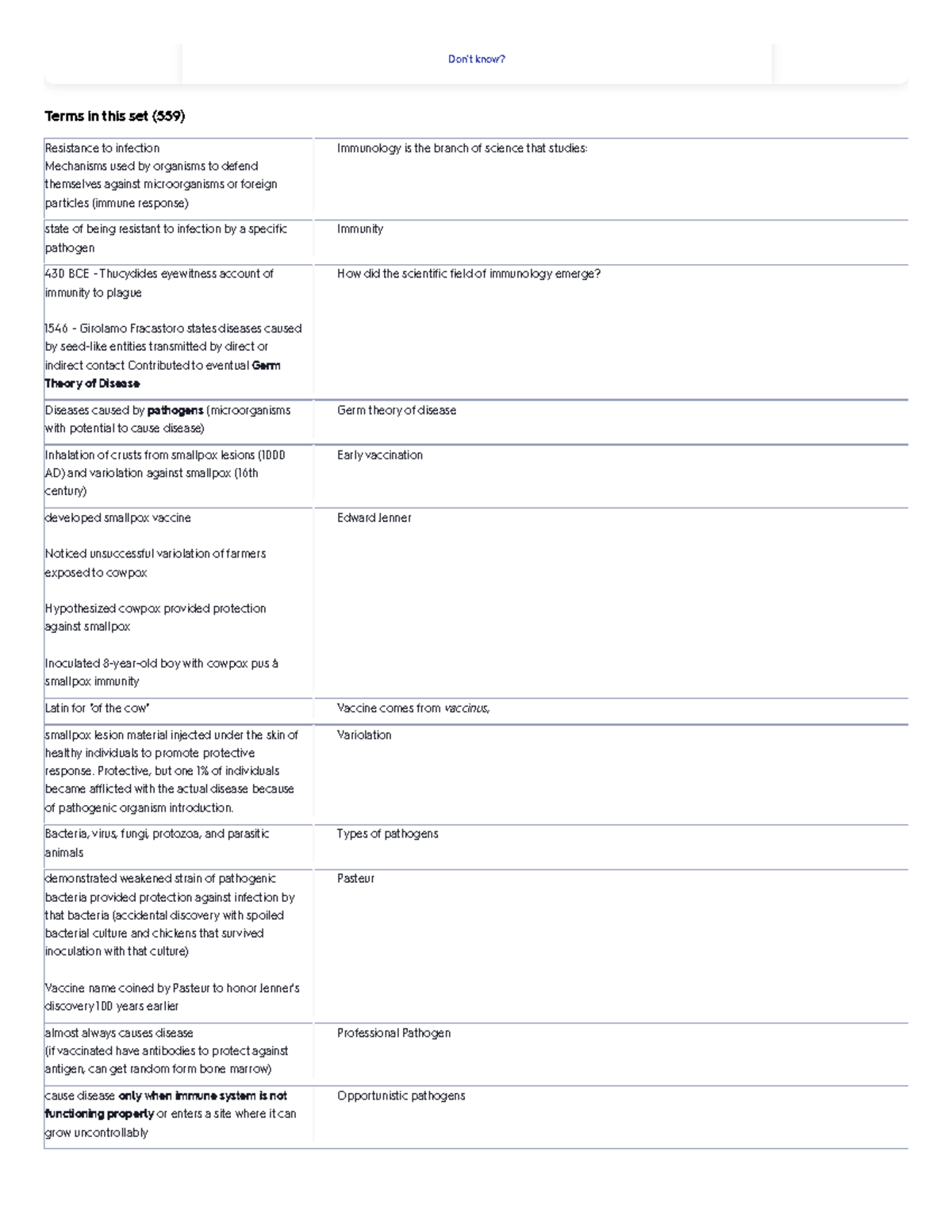 Immunology Exam 1 Study Flashcards (Key Concepts and Terms) - Studocu