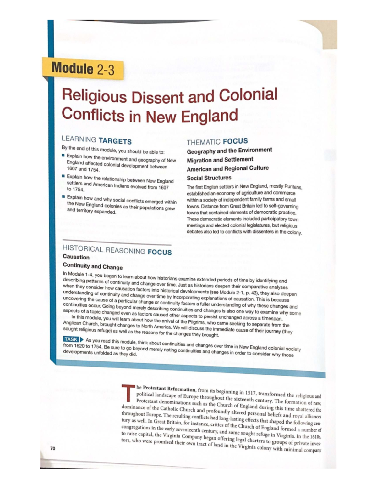 Module 2-3: Religious Dissent and Colonial Conflicts in New England ...