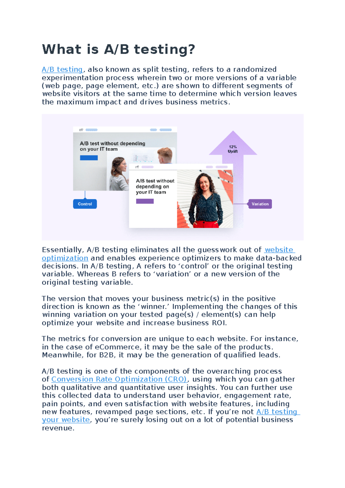 AB Testing - What is A/B testing? A/B testing, also known as split ...