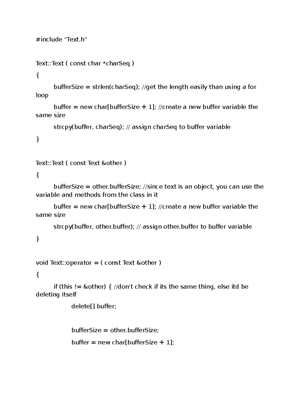 Lab 1: Text Class Implementation in C++ - Studocu