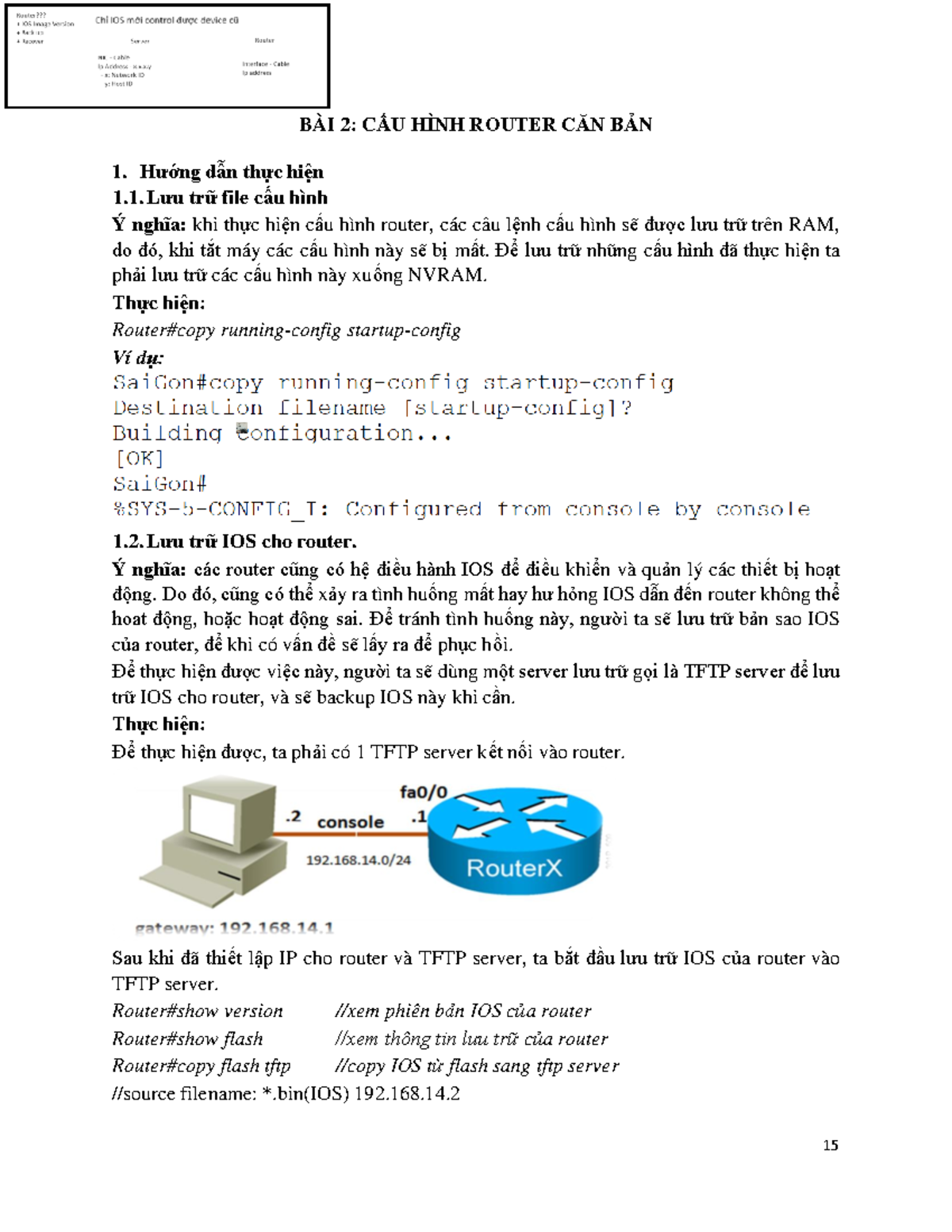 Bai 02 Cau hinh Router can ban - BÀI 2: CẤU HÌNH ROUTER CĂN BẢN Hướng ...