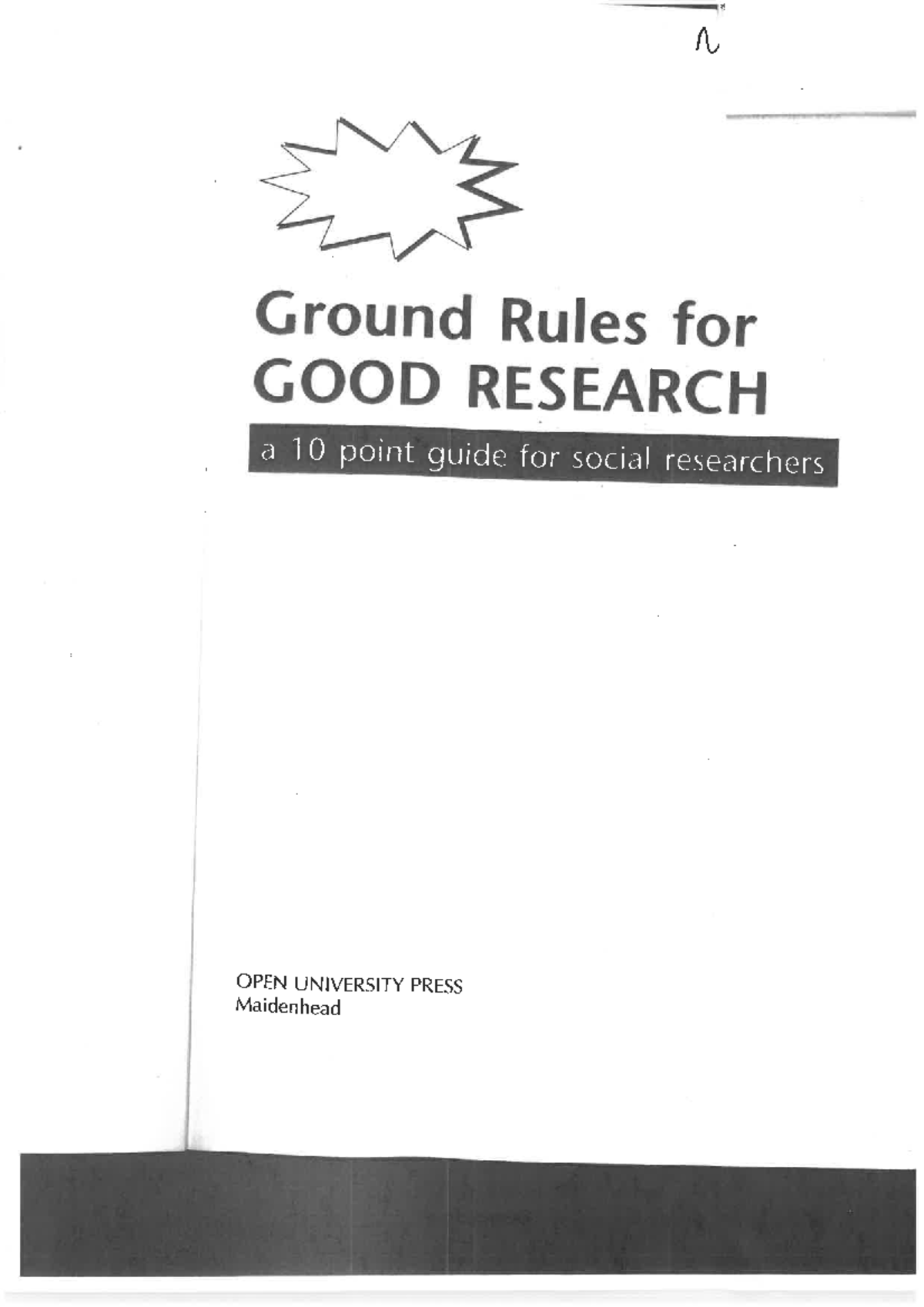 Ground Rules for Good Research: A 10 Point Guide - Studocu