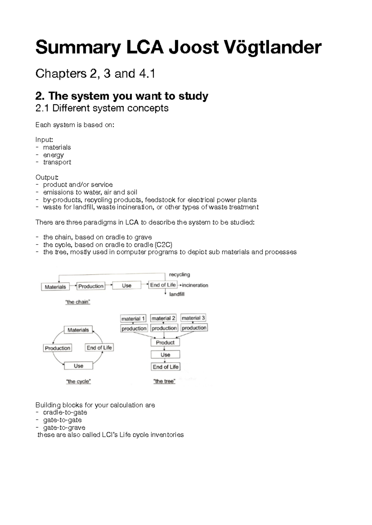 LCA Summary - A Practical Guide for Designers & Managers (Ch. 2-4.1 ...