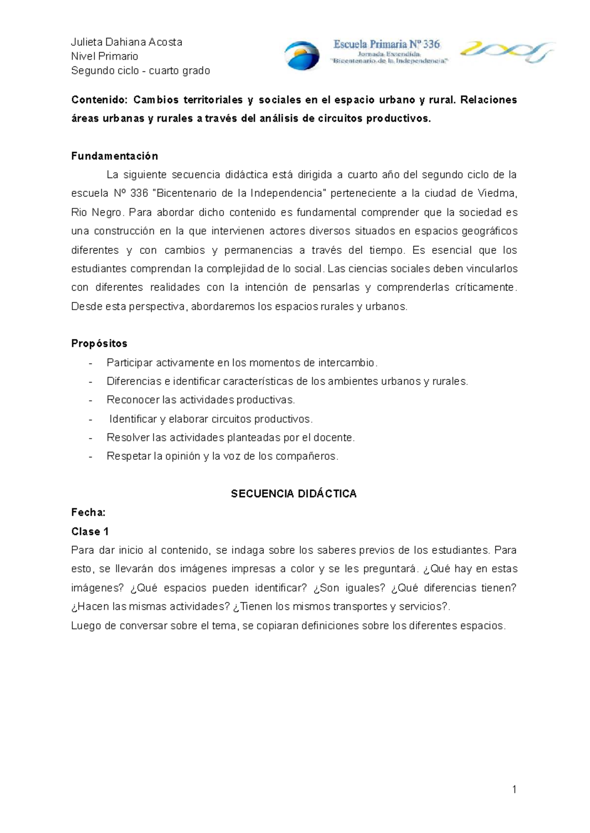 4° Grado - Cambios Territoriales y Sociales: Espacios Rurales y Urbanos ...