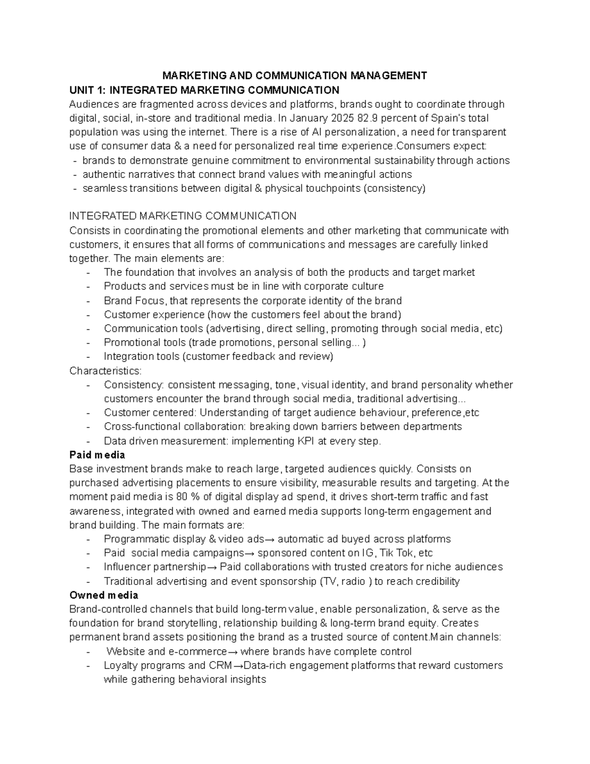 MKTG 101: Integrated Marketing Communication - Unit 1 Overview - Studocu