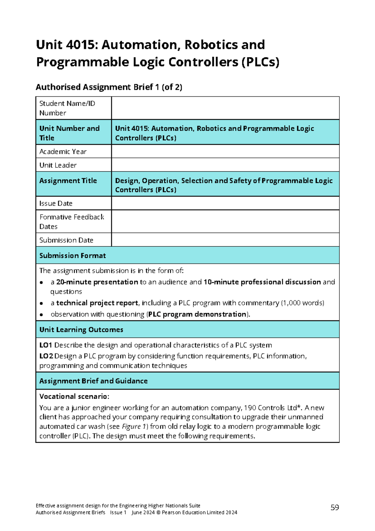 U4015: Summary of PLC Design, Operation, and Safety for Automation ...