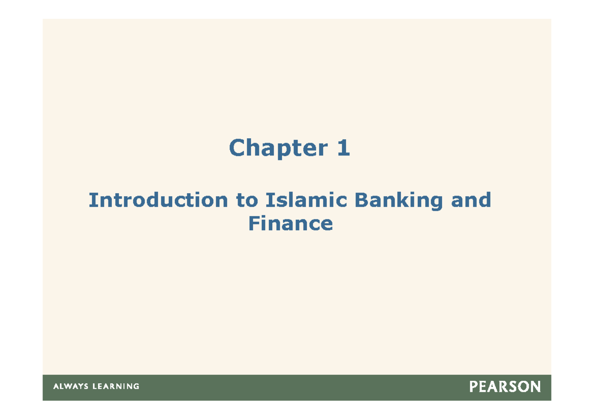 Chapter 1: Introduction to Islamic Banking & Finance - Key Concepts ...