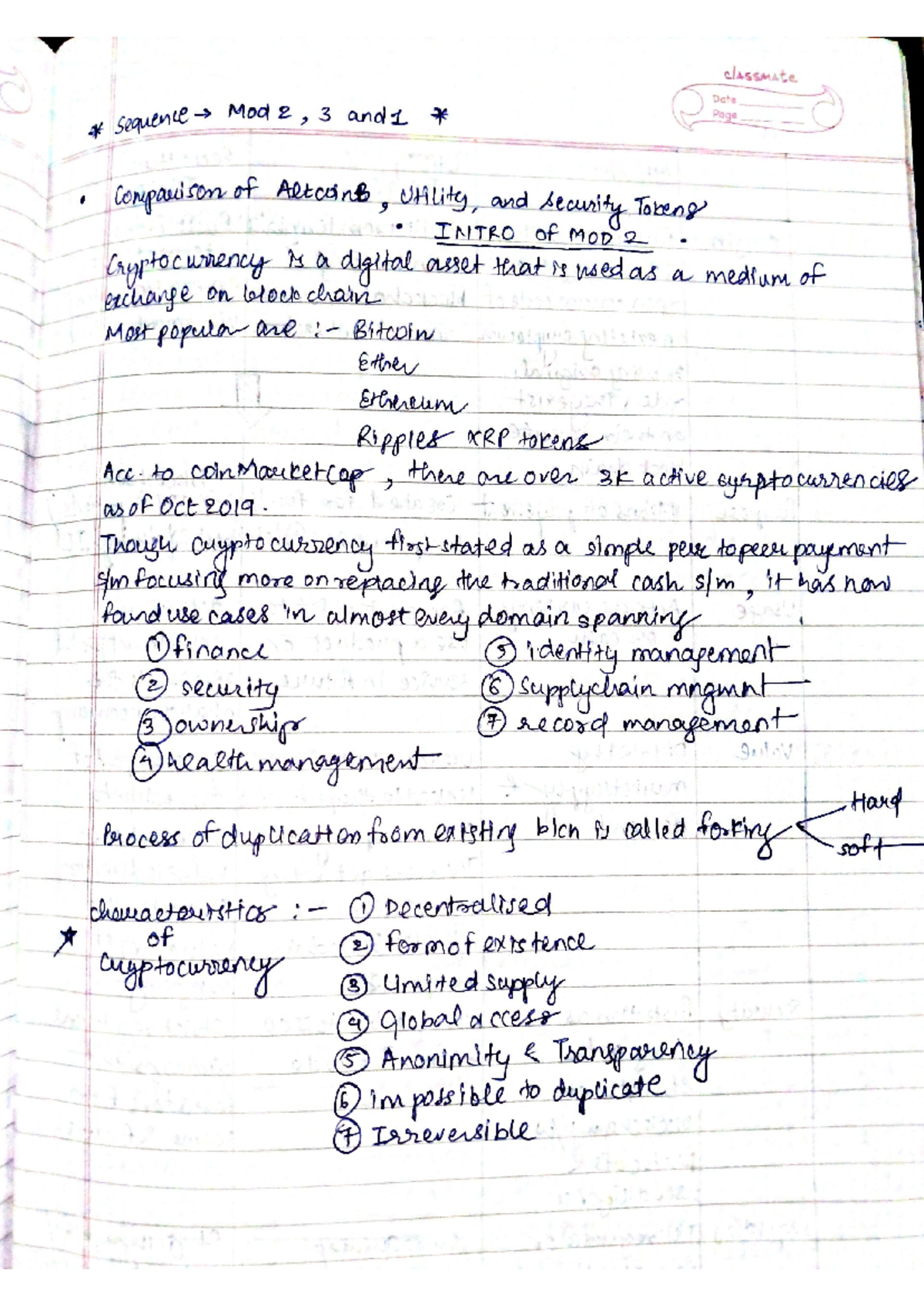 Document - Blockchain notes - classmate Date sequence Mod 2, 3 and 1 ...
