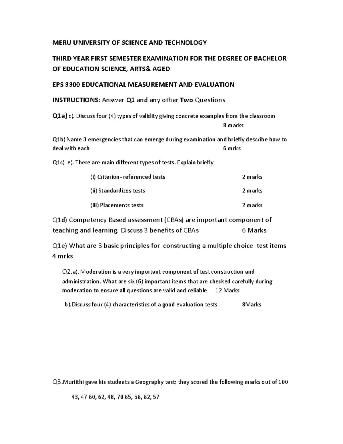 EPS 3300 Final Exam: Educational Measurement & Evaluation Insights ...