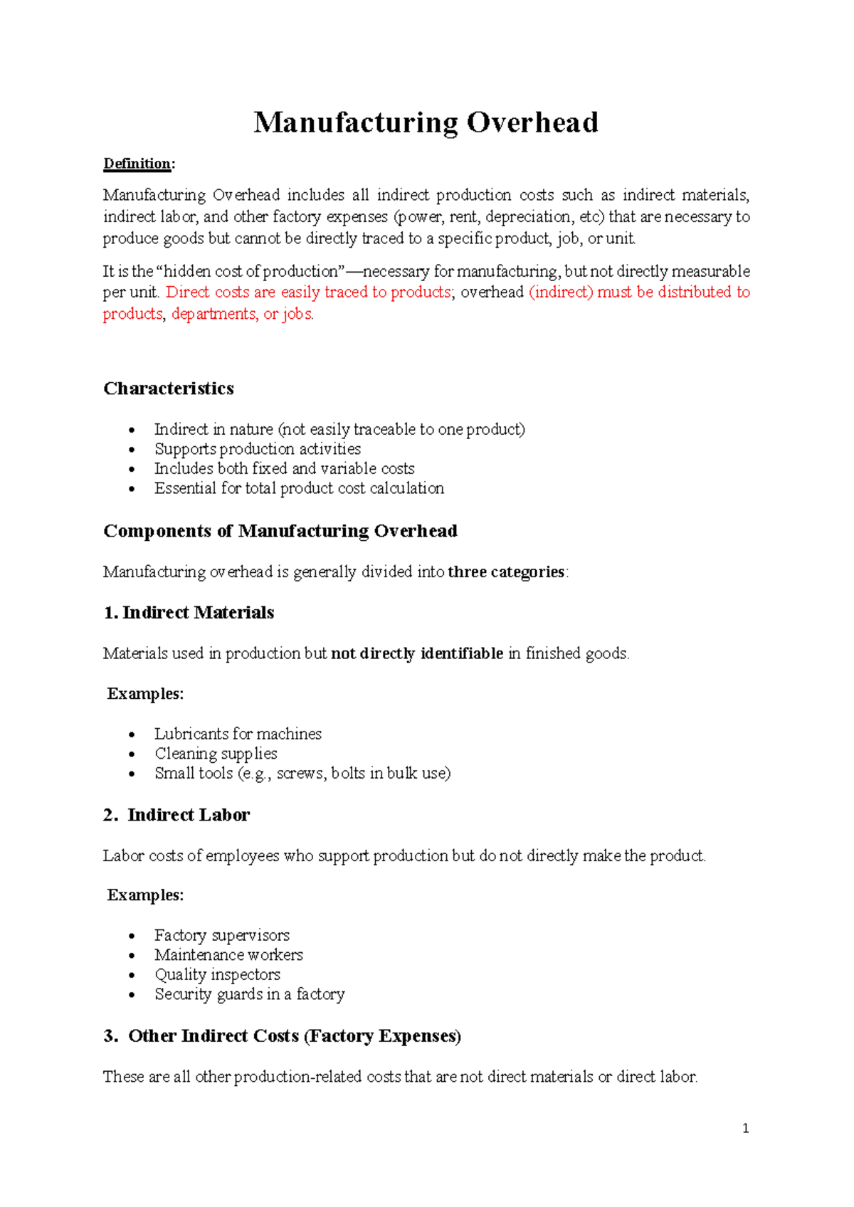 Manufacturing Overhead: Definition, Components, and Classification ...