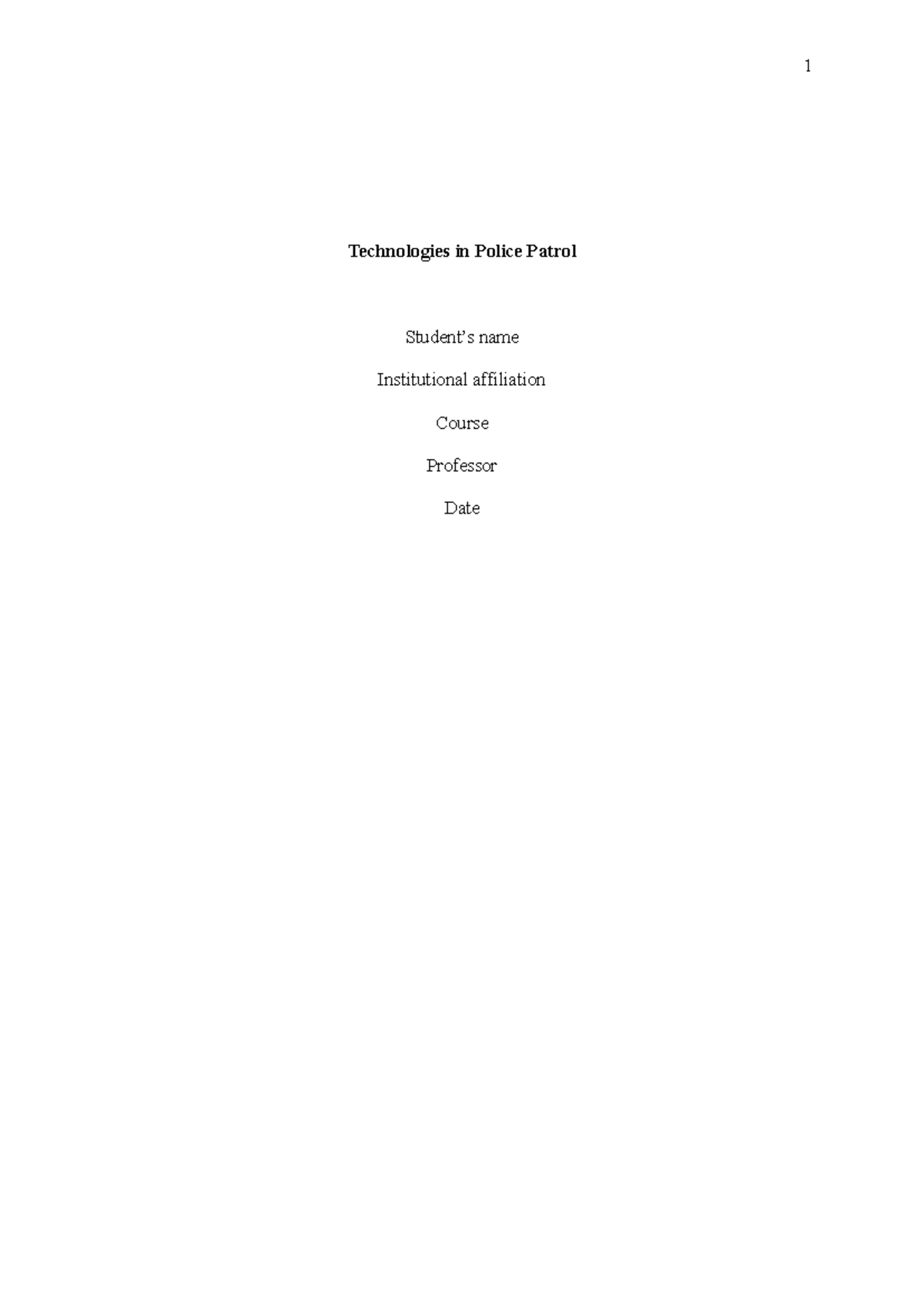 Technologies in Police Patrol: Enhancing Law Enforcement Efficiency ...