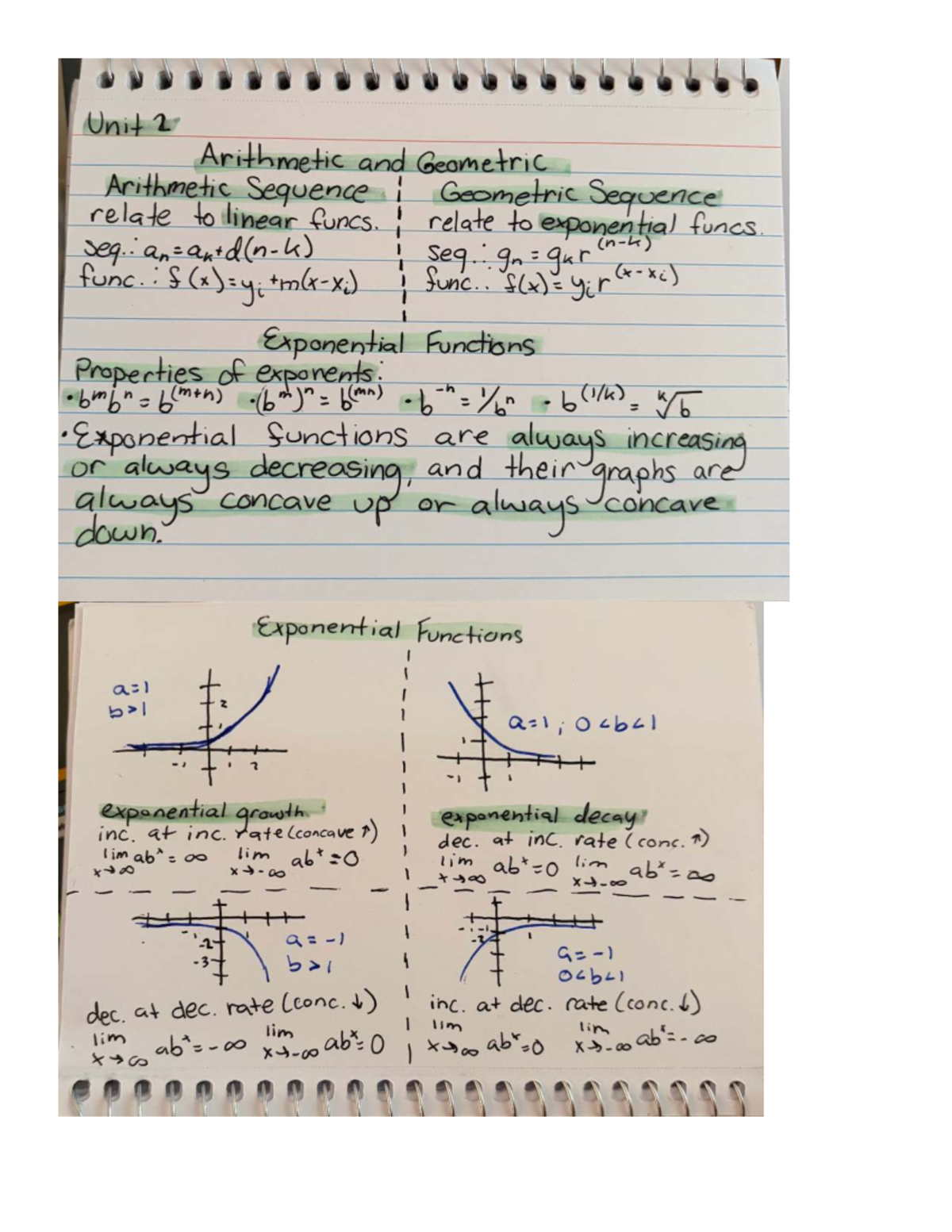 Unit 2 Cards: Exponential Functions and Dilations - Studocu