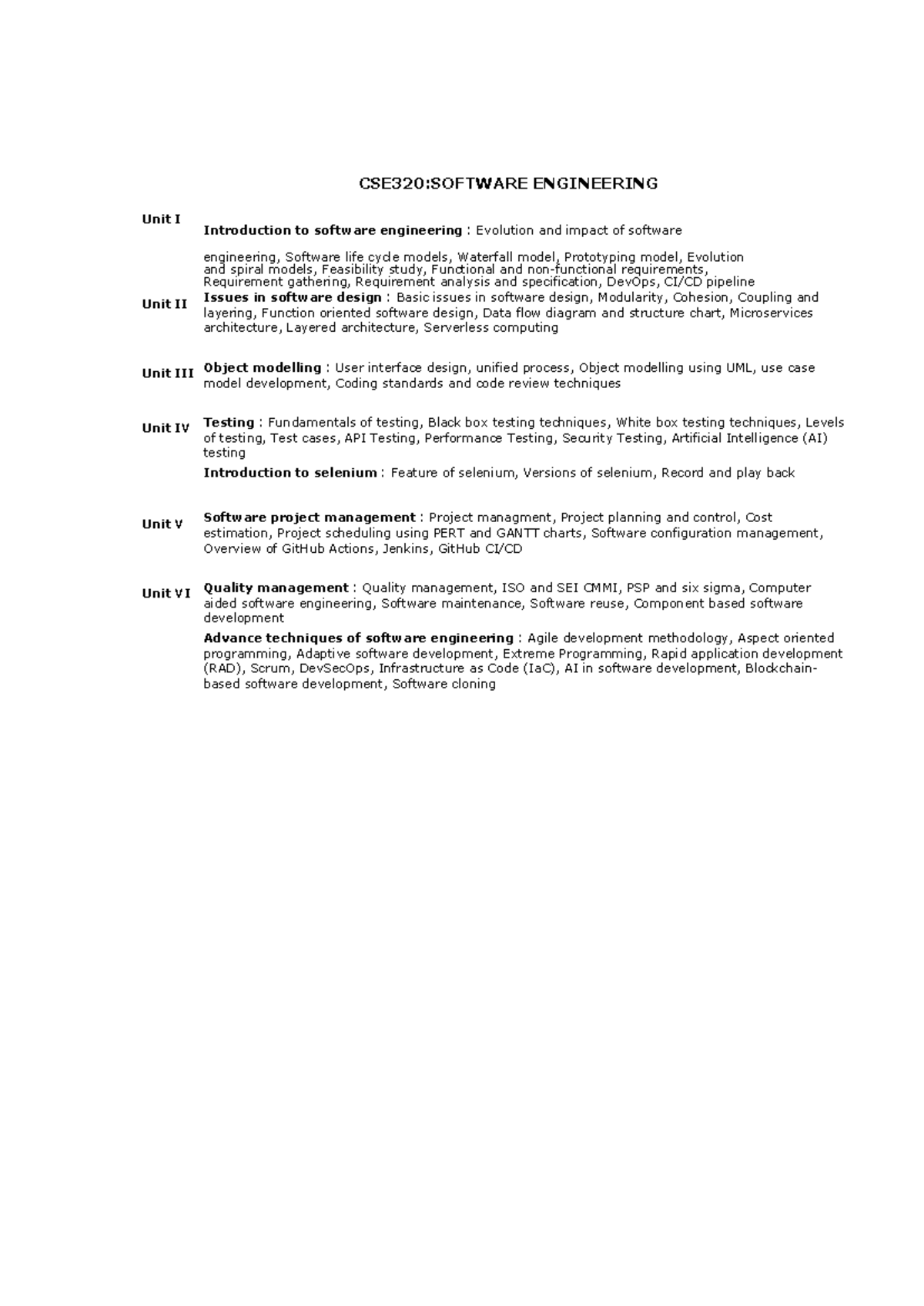 Software - frr - CSE320:SOFTWARE ENGINEERING Unit I Introduction to ...