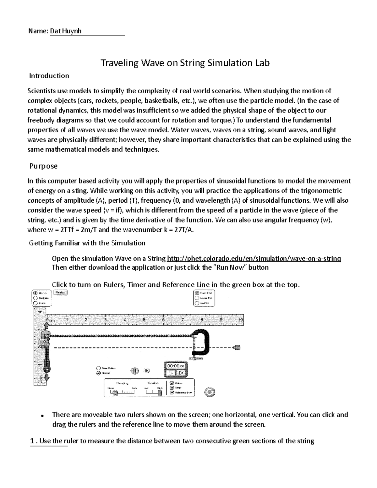 Lab #6: Waves Simulation Worksheet - Completed Activities - Studocu