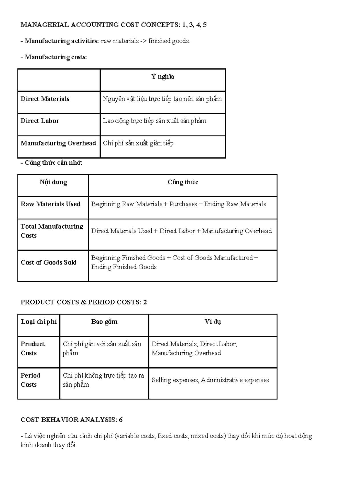 QUIZ ACCT 101: Managerial Accounting Cost Concepts & Analysis - Studocu