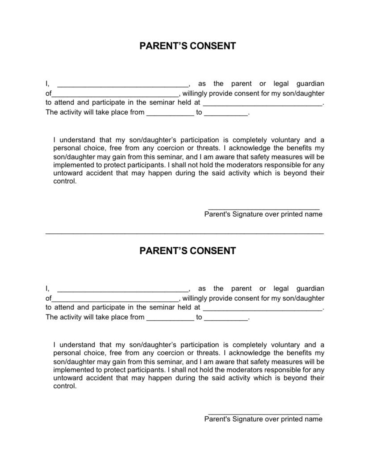 Consent form for seminar participation - Studocu