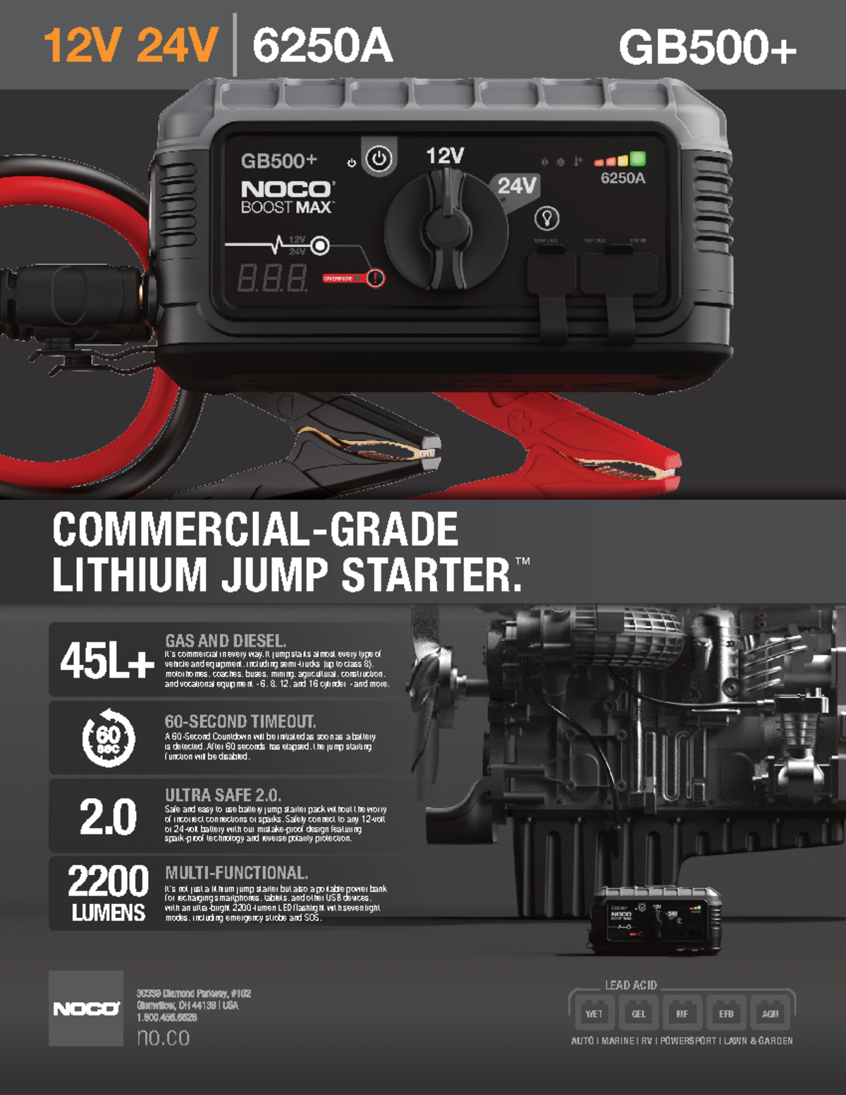 Boost max gb500 data sheet - 12V 24V 6250A GB500+ 2. 45L+ 2200 LUMENS ...