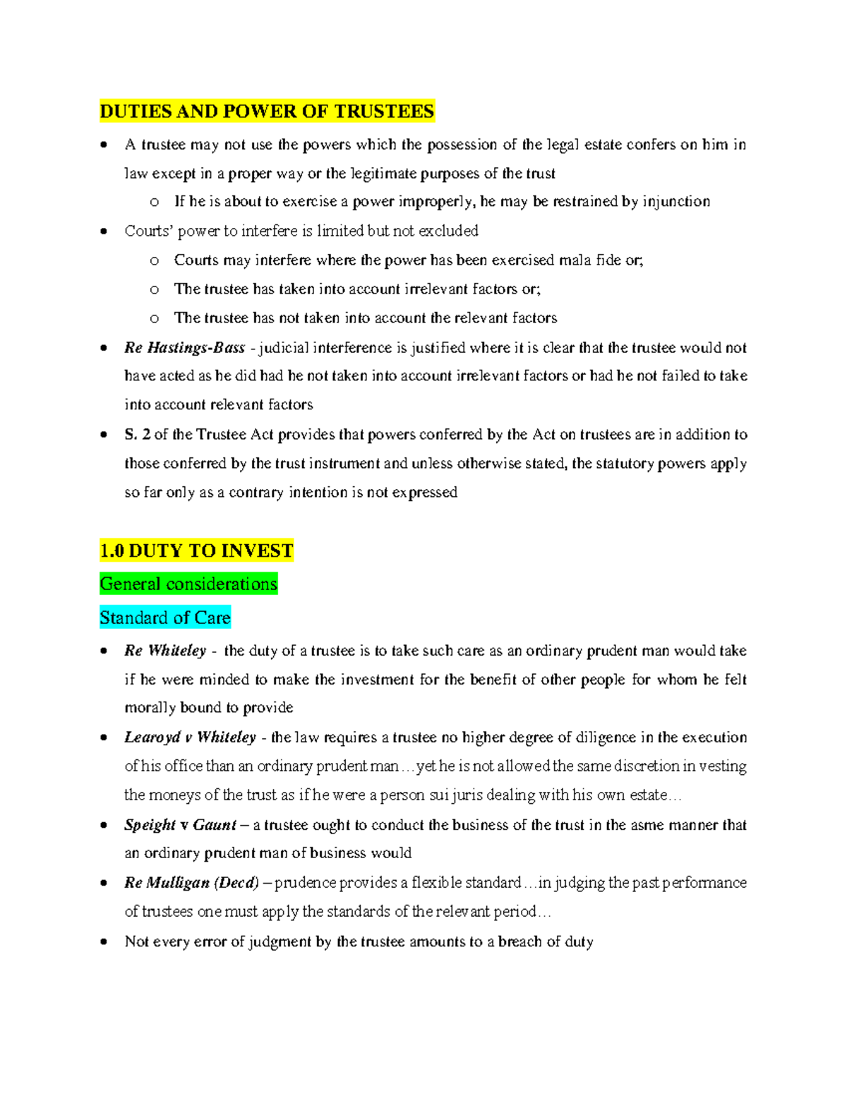 Duties and Powers of Trustees: Overview and Key Principles (EQ & T II ...