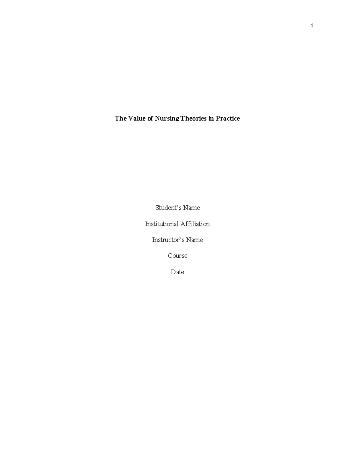 NUR 301 Case Study: The Value of Nursing Theories in Heart Failure Care ...