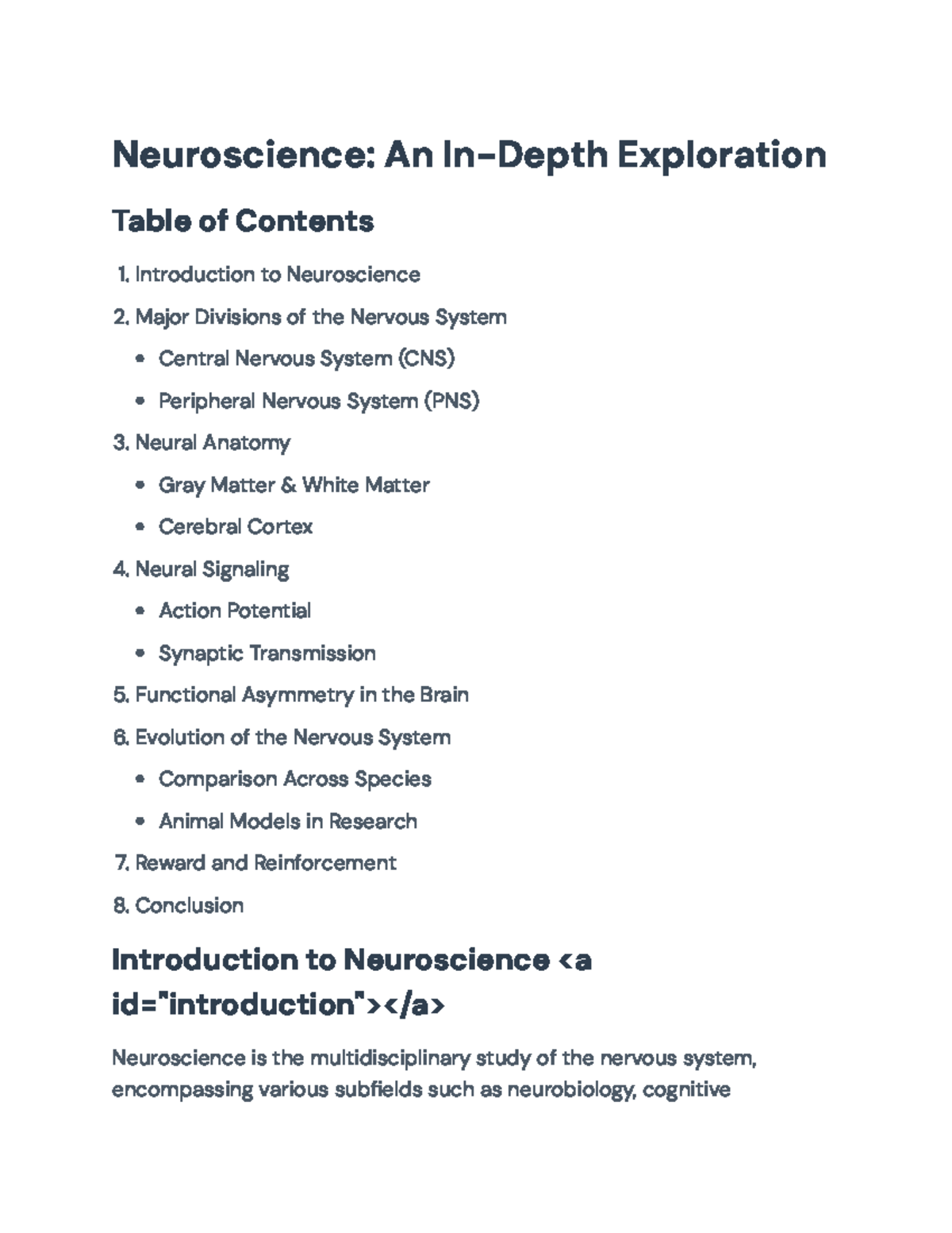 Neuroscience Course Code: Comprehensive Overview of Key Concepts - Studocu