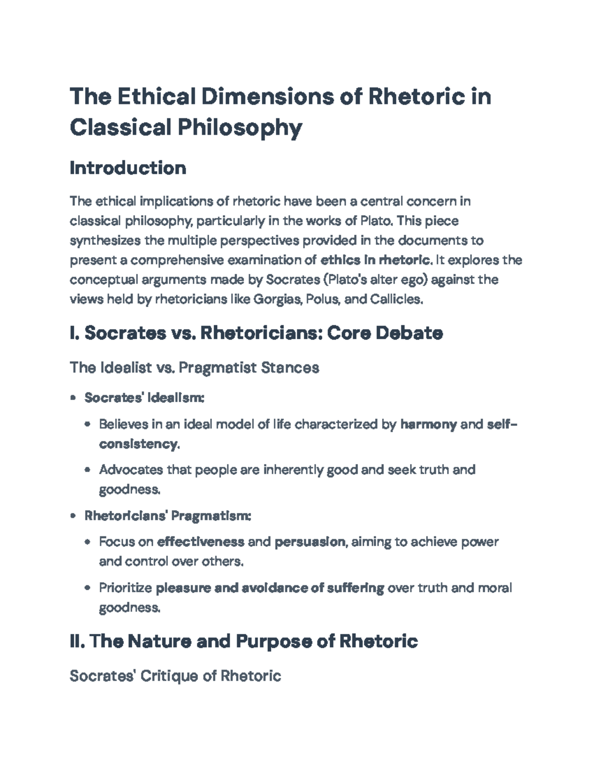 Ethical Dimensions of Rhetoric in Classical Philosophy: An Overview ...