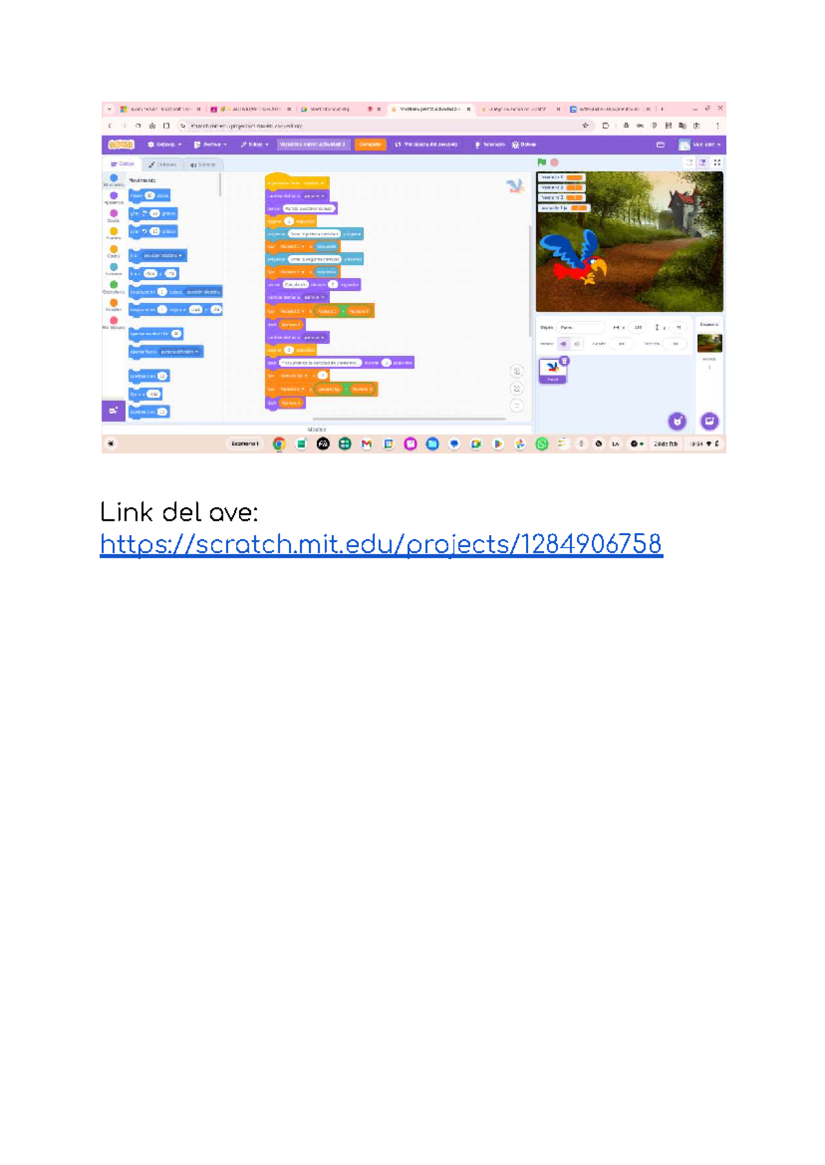 Actividad 4: Variables y Movimiento en Scratch - Microsoft Tear X Y ...