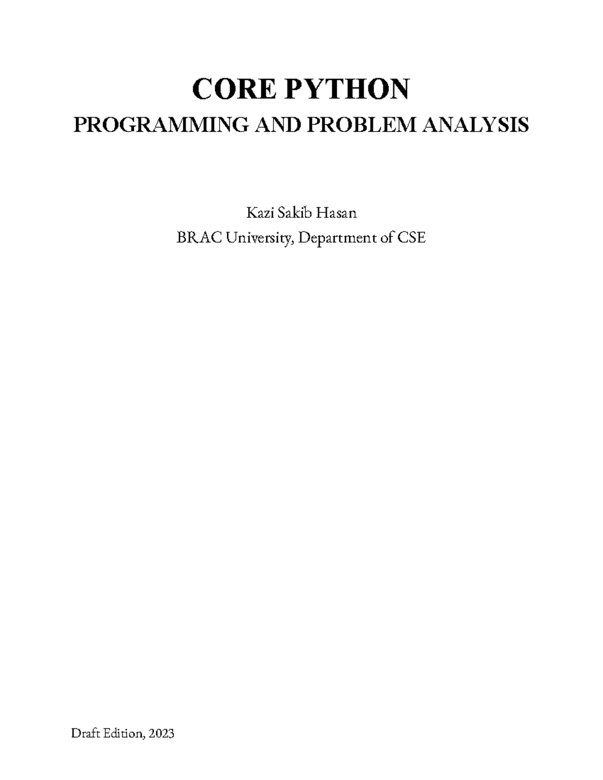 CSE110: Core Python Programming & Problem Analysis Notes - Studocu