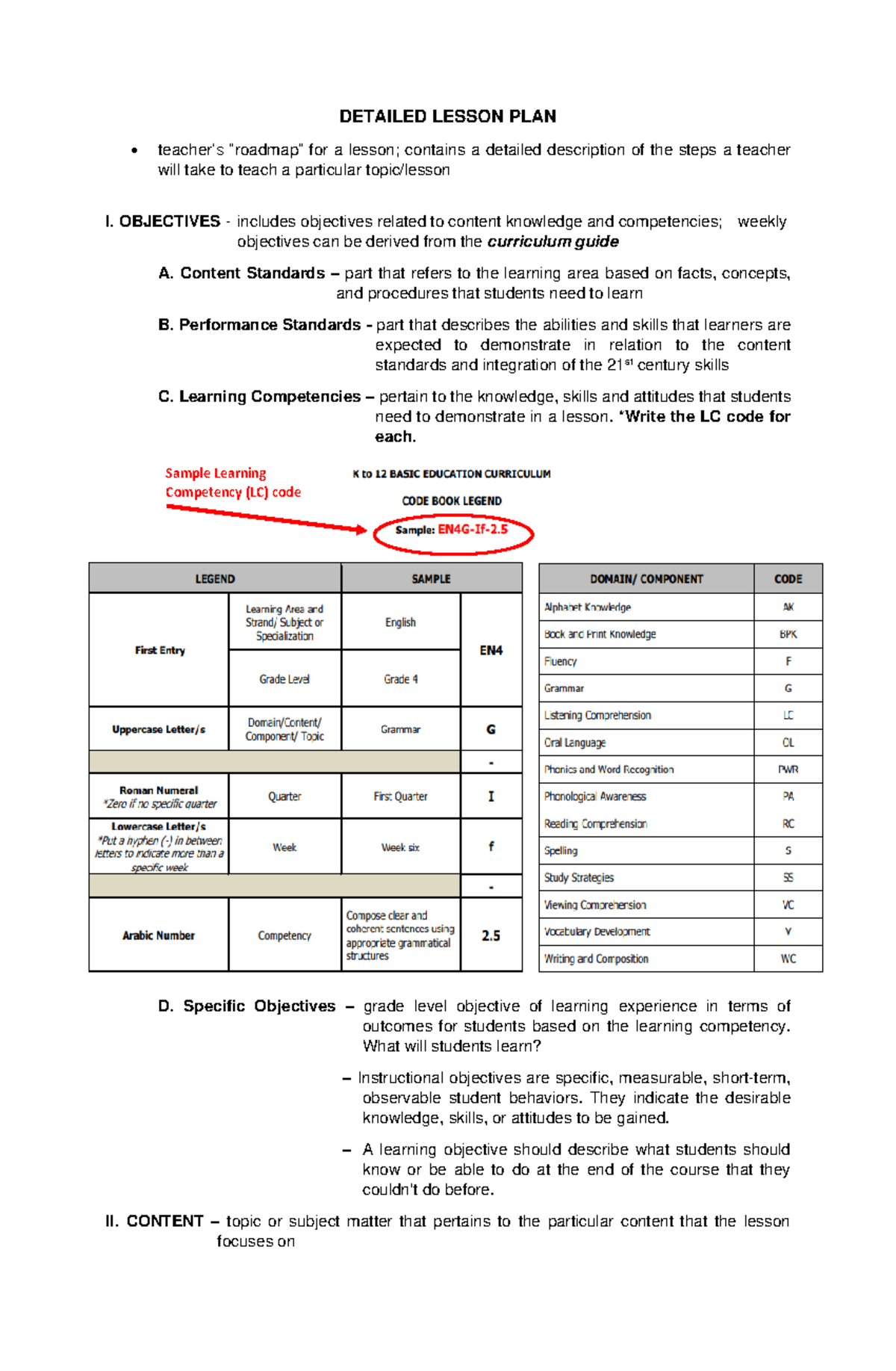 Detailed Lesson PLAN Format for Filipino G6: Objectives & Procedures ...