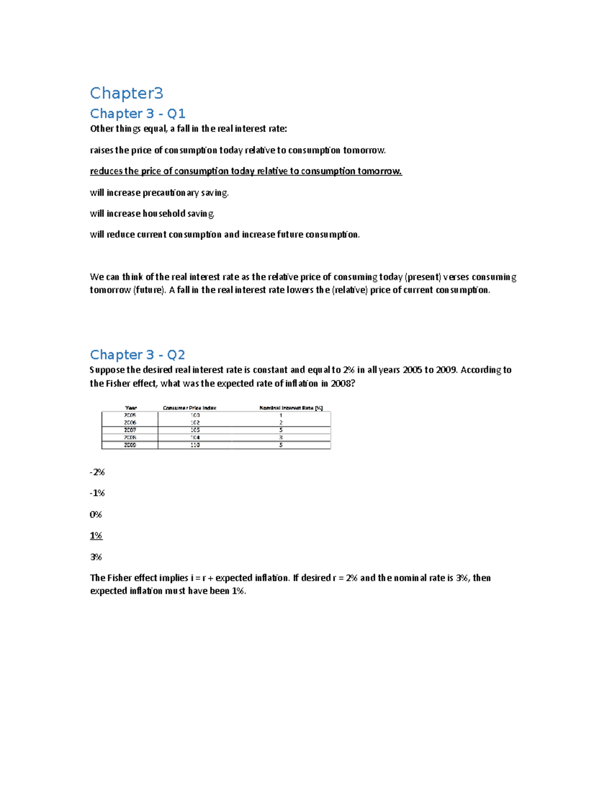 Chapter 3 practice questions - Chapter Chapter 3 - Q Other things equal ...