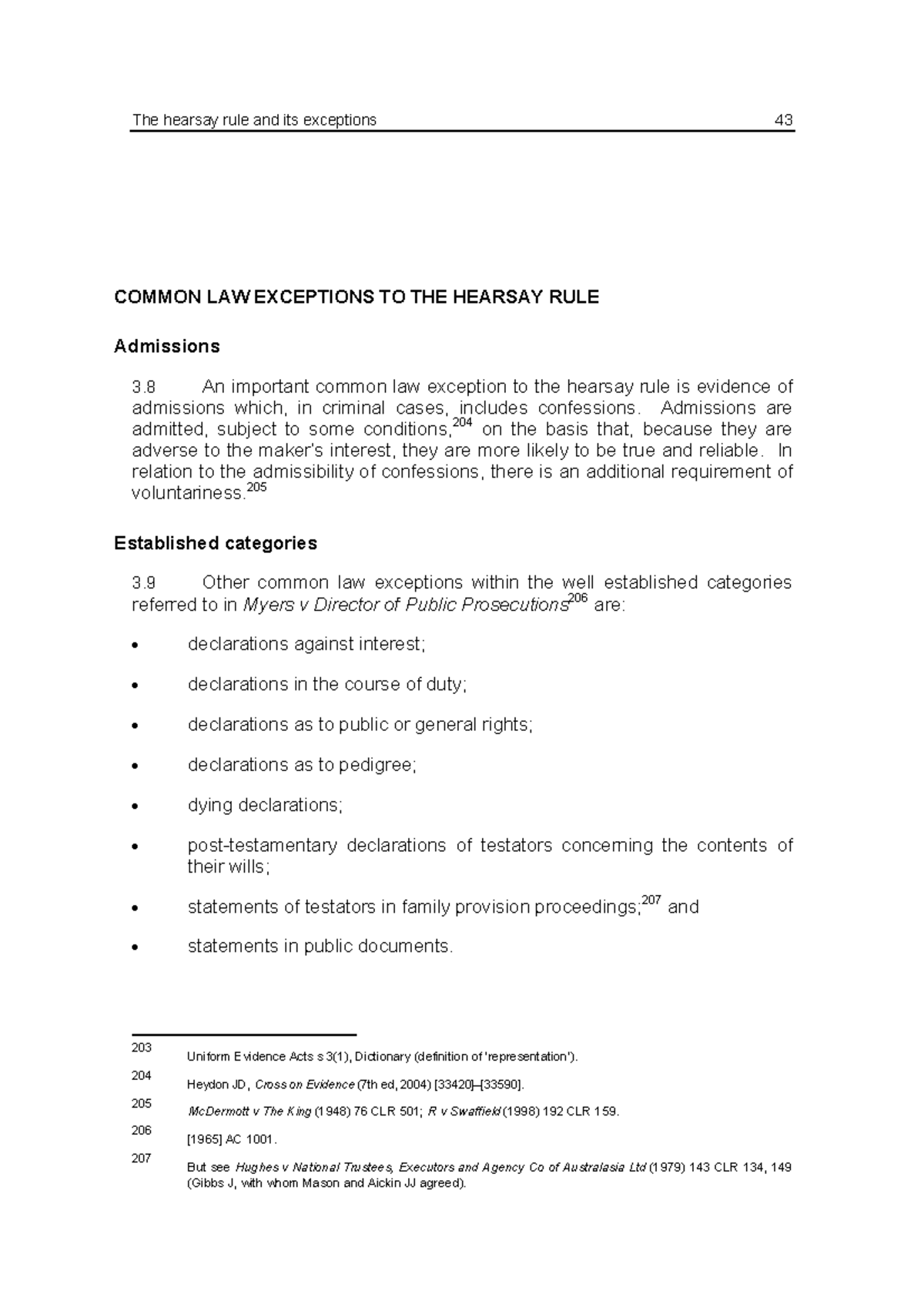 LLW4007 Evidence VU - Common Law Exceptions to Hearsay Rule Explained ...