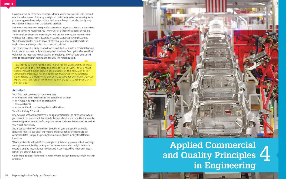 Applied Commercial & Quality Principles in Engineering - Unit 4 ...