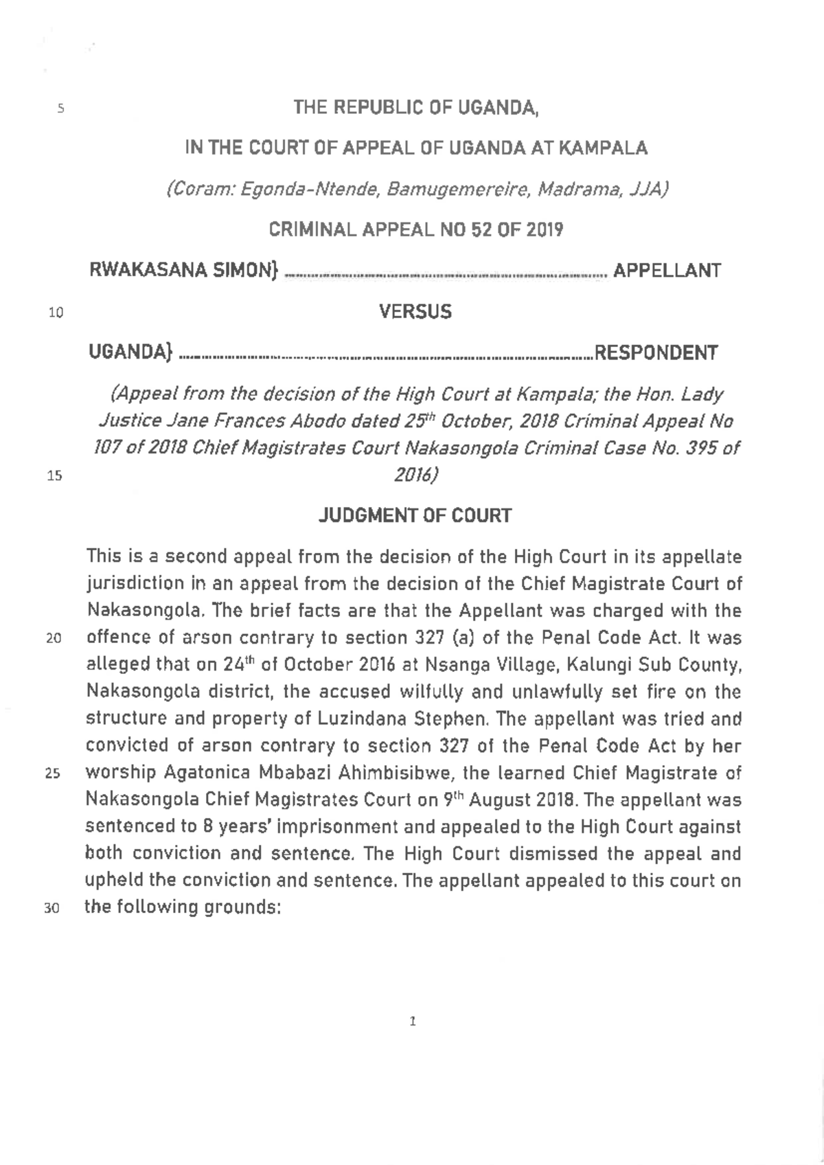Rwakasana v Uganda: Judgment Analysis in Criminal Appeal No 52 of 2019 ...