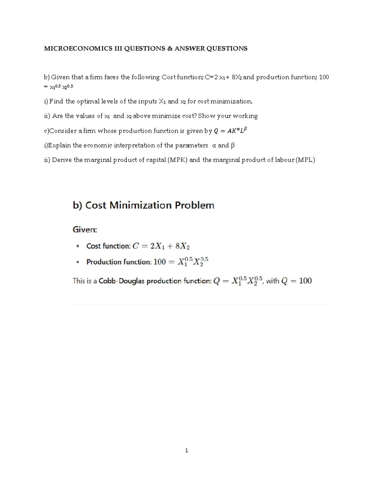 Microecoomics Question Answers Sessions PDF - MICROECOOMICS QUESTION ...