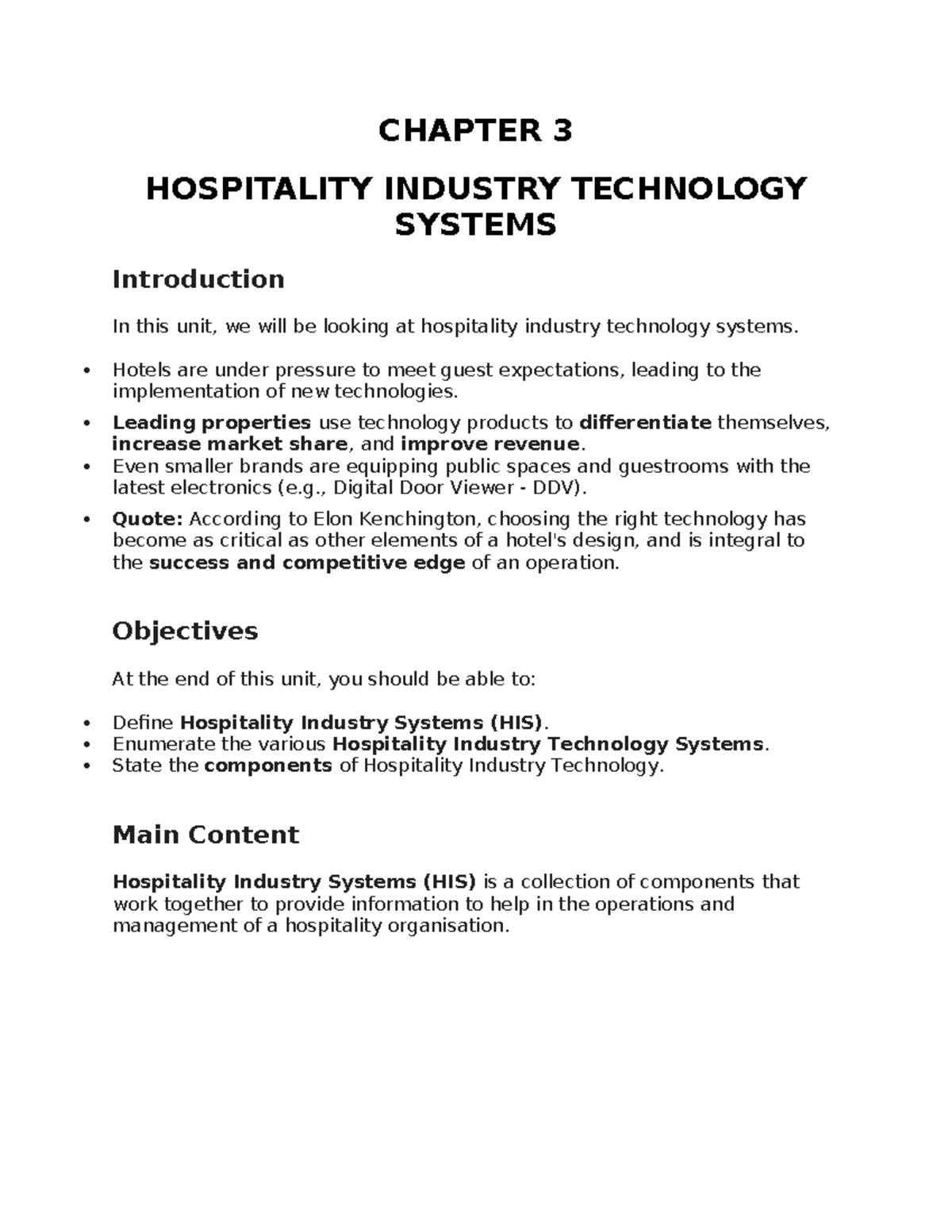 Chapter 3 - Lecture Notes on Hospitality Industry Technology Systems ...