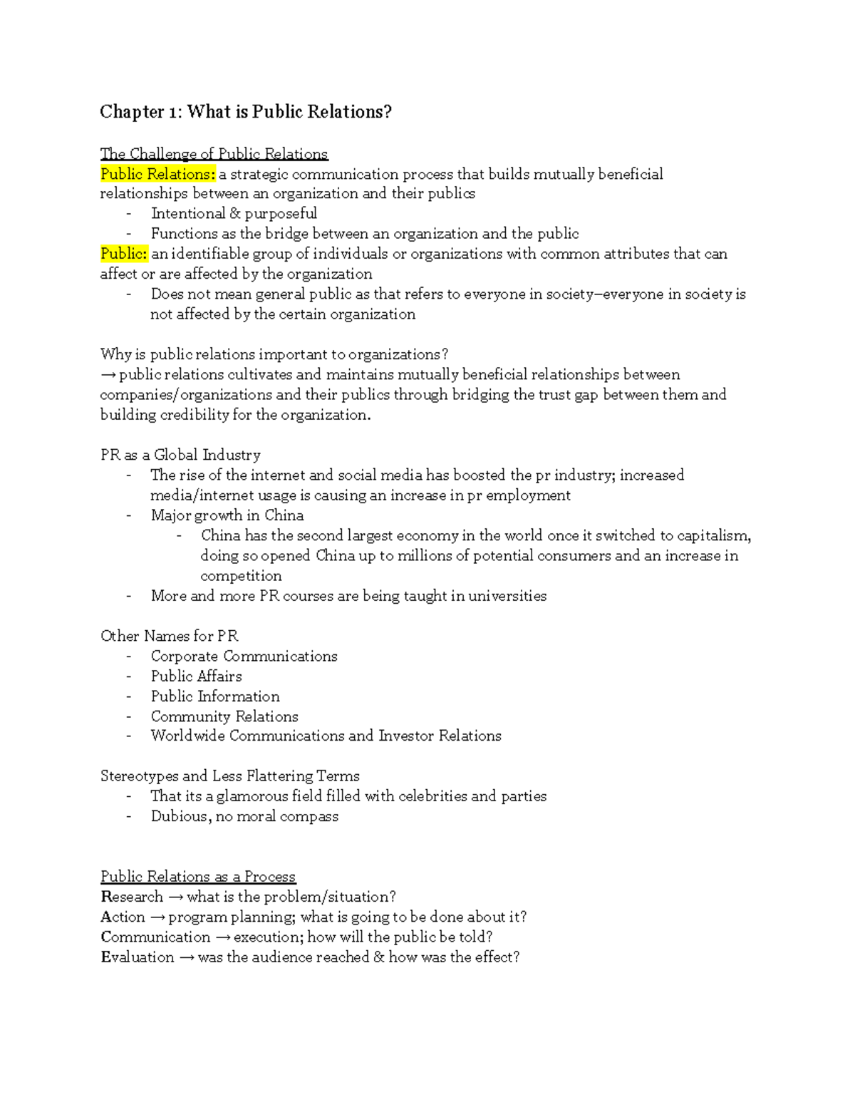 PR 101: Exam 1 Study Guide for Public Relations Fundamentals - Studocu